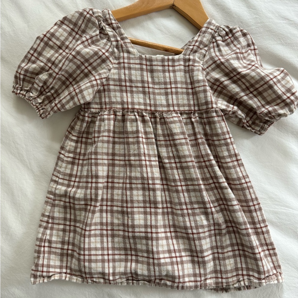 Rylee + Cru Gretta Babydoll Dress | Mocha Plaid